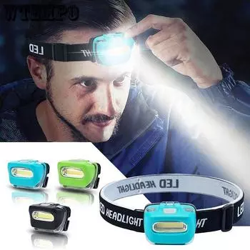 COB LED Сильный свет Фара Мини Пластиковый Белый свет Фара Открытый кемпинг Фара чёрный