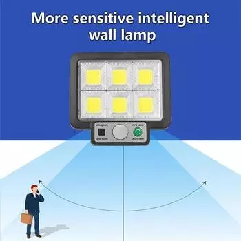 COB LED Солнечный Светильник Уличный Настенный Светильник 3 Режима Водонепроницаемый Датчик Движения Сплит Солнечный Светильник Сад Улица Гараж Охранное Освещение