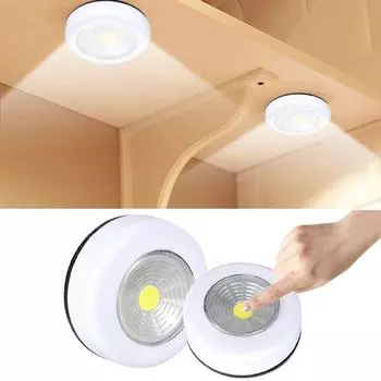 COB LED Under Cabinet Light With Adhesive Sticker Wireless Wall Lamp Wardrobe Cupboard Drawer Closet Bedroom Night Light белый