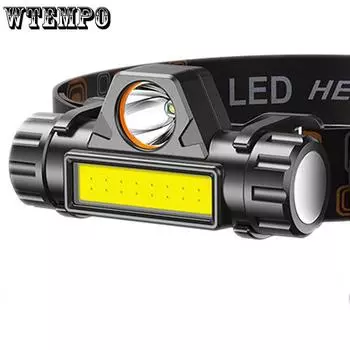 Cob Magnet Work Light LED мощный налобный фонарь для улицы светодиодный перезаряжаемый головной фонарь для ночного рыболовства освещение мощный налобный фонарь чёрный