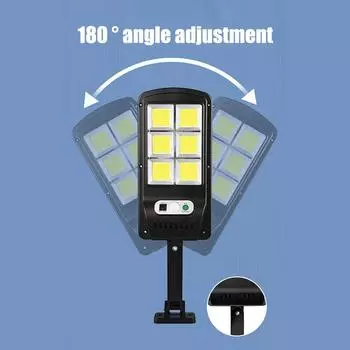COB Солнечный Светильник С Дистанционным Управлением Наружный С 3 Режимами Водонепроницаемый Датчик Движения Охранное Освещение Светодиодный Уличный Светильник Для Сада