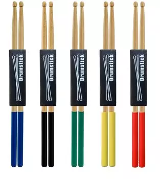 Cobalt Planet 5 пар барабанных палочек с резиновой рукояткой, деревянные барабанные палочки 5A, барабанные палочки, практика игры на барабанах, без вреда для рук, легкие удары палочками, аксессуары для барабанов