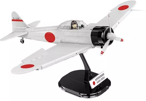 COBI Block японский армейский истребитель Zero A6M2 Mitsubishi Zero Fighter масштаб 347 деталей совместим с Lego IN 5729 1/32 [СДЕЛАНО В ЕС] серый