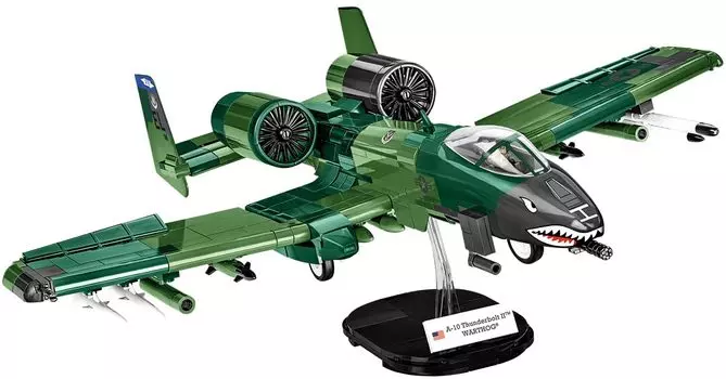 COBI Blocks US Military Airplane Thunderbolt II Warthog 650 Pieces Compatible with Lego IN 5856 A-10 1/48 [MADE EU] зелёный