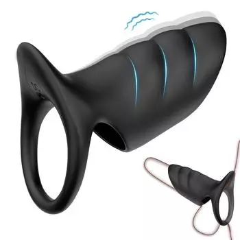 Вибратор для пениса, кольцо для пениса, увеличение пениса, стимулятор отсроченной эрекции, 10 частот вибрации, товары для секса для взрослых пар