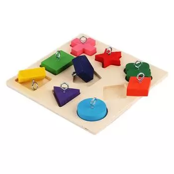 Cockatiel Intelligence DIY IQ Training Interactive Playing Bird Toys Wooden Block Puzzles Parrot Random Color