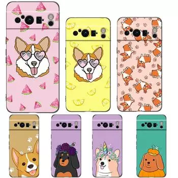 Cocker Spaniels Cartoons Dog Cute Phone Case For Google Pixel 8 7 6 Pro 6A 7A 5G Soft Silicone Shockproof TPU Black Cover Fundas Pixel 6