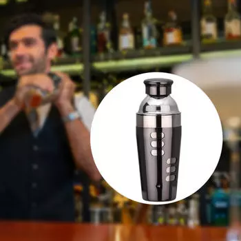 Cocktail Shaker Bar Accessories Leakproof Mixed Drinks Martini Drink Mixer for Bartender Black