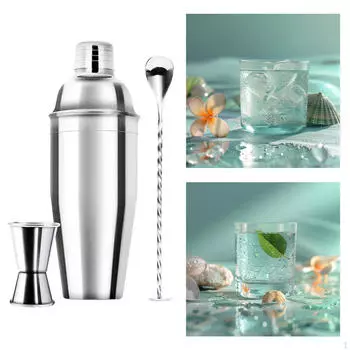 Cocktail Shaker Drink Mixing Spoon Professional Measuring Jigger Bartender Tools Stainless