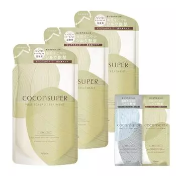 COCONSUPER Intensive Repair Treatment Refill 320 г x 3 Набор с бонусом Кондиционер для кожи головы Запах Уход за волосами [Pure Scalp] Для мужчин Для женщин зелёный