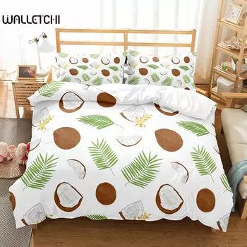 Coconut Duvet Cover Set Coconut Tree Pattern Quilt Cover For Boys Girls Kids Bedroom Decor Double Single Size Comforter Cover EU single(135x200cm)