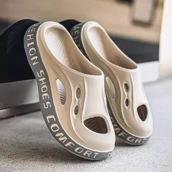 Coconut hole shoes men s soft-soled outdoor trend versatile slippers bathroom bag head sandals breathable non-slip beach shoes 40