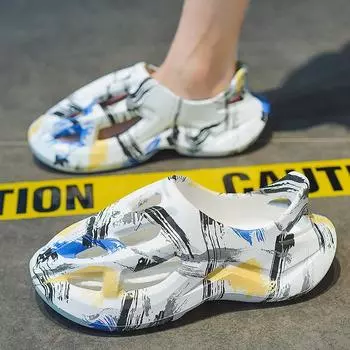 Coconut hole shoes men s summer wear cool slippers non-slip beach sports casual thick-soled non-slip bag head sandals 36