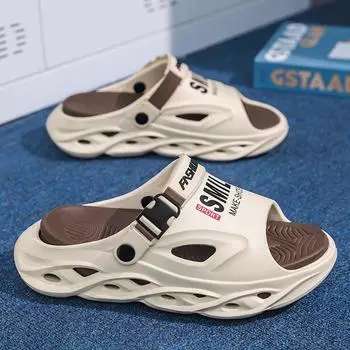 Coconut hole shoes men s summer wear bag head slippers outdoor river wading sports rafting beach sandals 38 черный серый