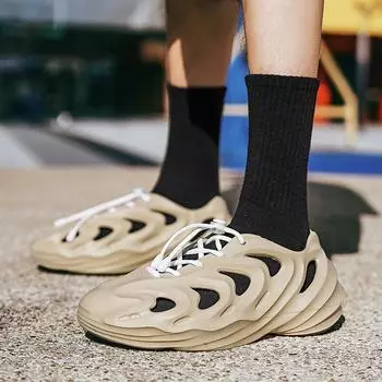 Coconut hole shoes summer men s wear thick-soled bag head beach sandals stepping on shit soft-soled outdoor personalized slippers 39