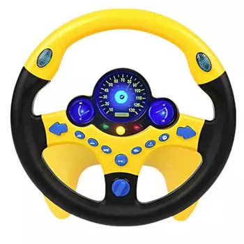 CocoPon игрушечный руль с настоящим звуком для детской коляски, рулевое управление, пассажирское сиденье [регулируемая громкость] (желтый) жёлтый
