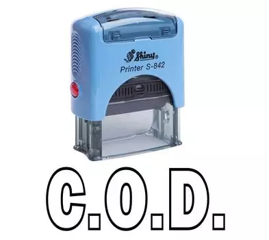 COD Self Inking Rubber Stamp Custom Shiny Office Стационарный штамп Impression Area 14 mm x 38 mm чёрный