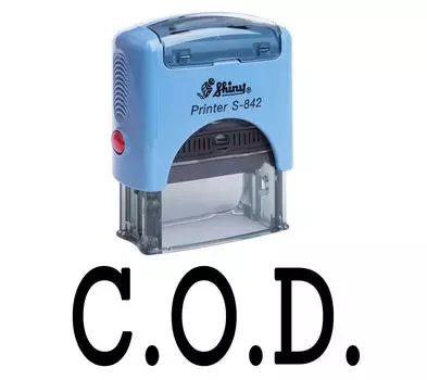 COD Self Inking Rubber Stamp Office Стационарная индивидуальная блестящая печать Impression Area 14 mm x 38 mm чёрный