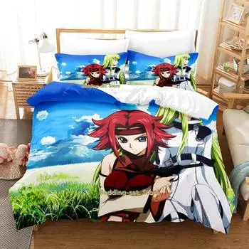 Code Geass Bedding Set Single Twin Full Queen King Size Bed Set Adult Kid Bedroom Duvetcover Sets Print Anime Bed Sheet Set EU Single 135x200cm