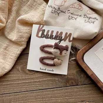 Coffee-Colored Cute Cartoon Rabbit BB Clip for Little Girls Hair