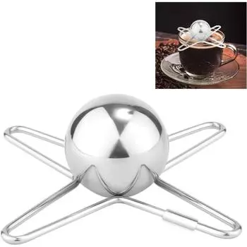 Coffee Cooling Tool, 1.57-inch Stainless Steel Coffee Cooler Ball Metal Puck Cooling Can Be Reused серебряный