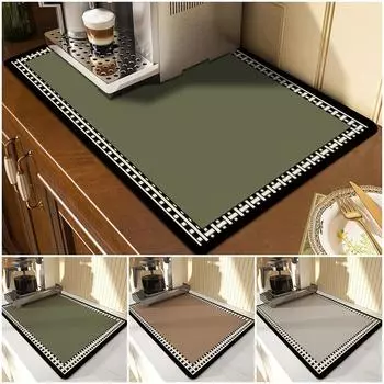Coffee Cup Drying Mat kitchen Non-slip Absorbent Drain Mat Kitchen Counter Mat Coffee Bar Tableware Pad 30x40cm зелёный