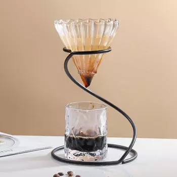 Coffee hand cup holder, filter cup holder, snake shaped filter cup holder, coffee utensil, hand cup coffee set