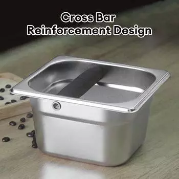 Coffee Knock Box Stainless Steel Espresso Knock Pot for Espresso Coffee Grounds Anti-slip Espresso Dump Bin Grind Waste Bin