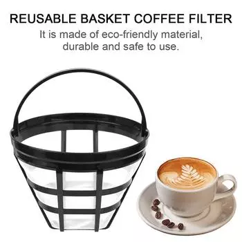 Coffee Machine Strainer Mesh Brewer Tool Coffee Maker Accessories Coffee Filter Reusable Refillable Basket Cup Style чёрный