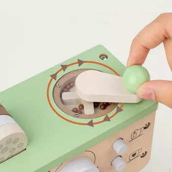 Coffee Maker Espresso Machine Playset Cafe Cookware Wooden Smooth Surface Kitchen Toy Pretend Play