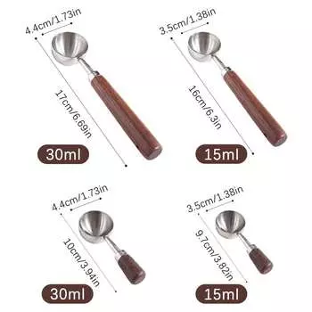 Coffee Measuring Spoon Coffee Bean Scoop, Stainless Steel Coffee Scoop with Wooden Handle, for Measuring Coffee, Tea, Beans 15ml