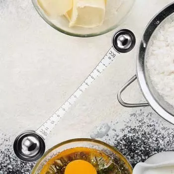 Мерная ложка для кофе, мерная ложка, двухсторонняя столовая ложка для листового чая, сахара серебряный