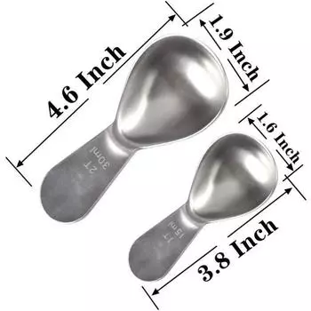 Coffee measuring spoon, Stainless Steel Coffee Scoop 15ML / 30ML Exact Measuring Spoon for Coffee, Flour, Sugar