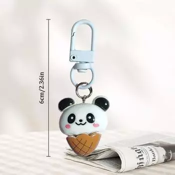 Брелок для ключей в виде кофейной панды, мультяшный хлеб, круассаны, кукла, кулон, брелок для ключей, автомобильный брелок, подвески для рюкзака, сумка, декор, аксессуары as the picture