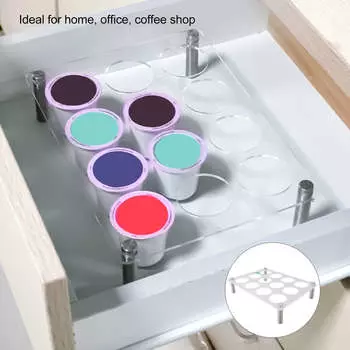 Coffee Pods Tray Drawer Insert Storage Flat Countertop Coffee Pod Drawer Organizer Holder for 12pcs K Cup