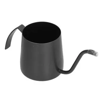 Coffee Pot Stainless Steel Long Narrow Spout Gooseneck Uncoated Tea Pot for Home Black 250ml