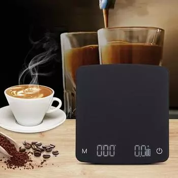Весы для кофе с таймером. Высокоточные весы для эспрессо. USB Type-C. Перезаряжаемые весы. Встроенный дисплей. Граммовые весы ночного видения с водонепроницаемой подушкой. A