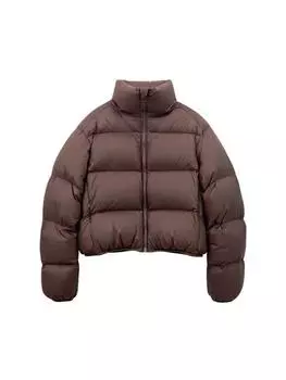 Coffee short down jacket women s new white duck down bread jacket winter stand-up collar small jacket S (80-55kg wearable) чёрный