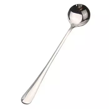 Coffee Spoon Ice Spoon Stainless Steel Round Spoon Long Handle Spoon Coffee Stirring Spoon Mug Spoon Korean Spoon