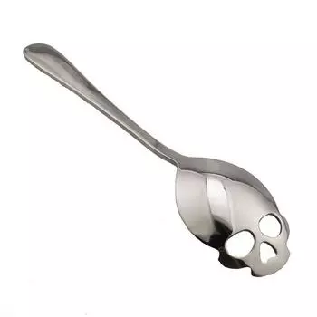 Coffee Spoon Skull Shape Sugar Spoon Stainless Steel Ice Cream Dessert Spoon