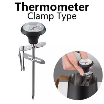 Coffee Thermometers Stainless Steel 0~200 Food Milk Jug Meat Gauge Probe Portable Clamp Type Thermometer Kitchen Accessories