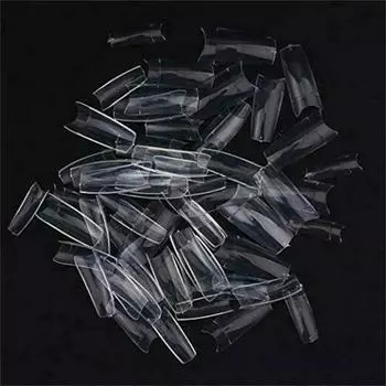 Coffin Tips Long Square French Fake False Nails Transparent, 500 Pieces One Size