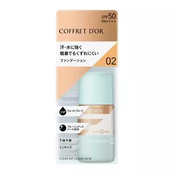 Coffret Clear WP Liquid UVn 02 Foundation Standard Skin Color d Or SPF50 PA++++
