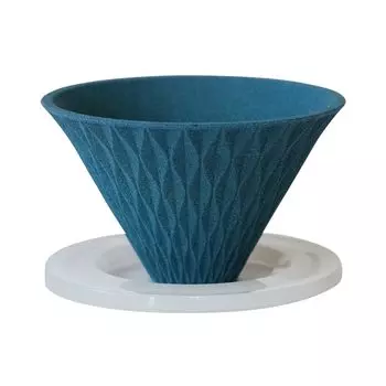 Фильтр-капельница COFIL flow waveform из керамики со специальным основанием цвета павлиньего пера, сделано в Японии 13904301 зелёный