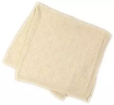 cofucu Афганский плед с узором из листьев конопли 85 x 85 см Натуральный органический хлопок 100% кремовый