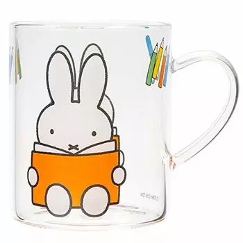 Coji Company 407877 Miffy Reading Miffy Mug, Transparent, 11.8 fl oz (350 ml), Heat Resistant Mug