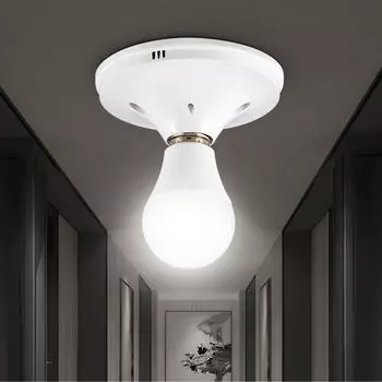 Цоколь E27 для светодиодных лампочек Простая установка Интеллектуальные адаптеры освещения Крепление Держатель лампы с голосовым управлением белый