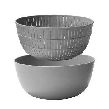 Colander Bowl Resin Can also be used for scrubbing rice Colander and bowl x Height x Height Gray Made in Japan Drainer Can drain hot water Like-it