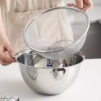 Colander with Bowl Pasta Strainer Drainer Basket Basin Spaghetti Rice Rinser 304 Stainless