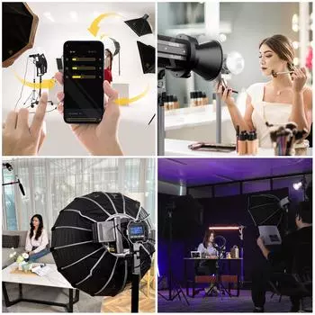 COLBOR CL60M Компактный студийный светодиодный светильник для видеосъемки, 65 Вт, заполняющий светильник для фотосъемки, 5600K, регулируемая яркость, CRI97+ 7 US Plug